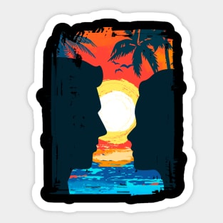 Colorful Beach Sunset Summer Design Sticker